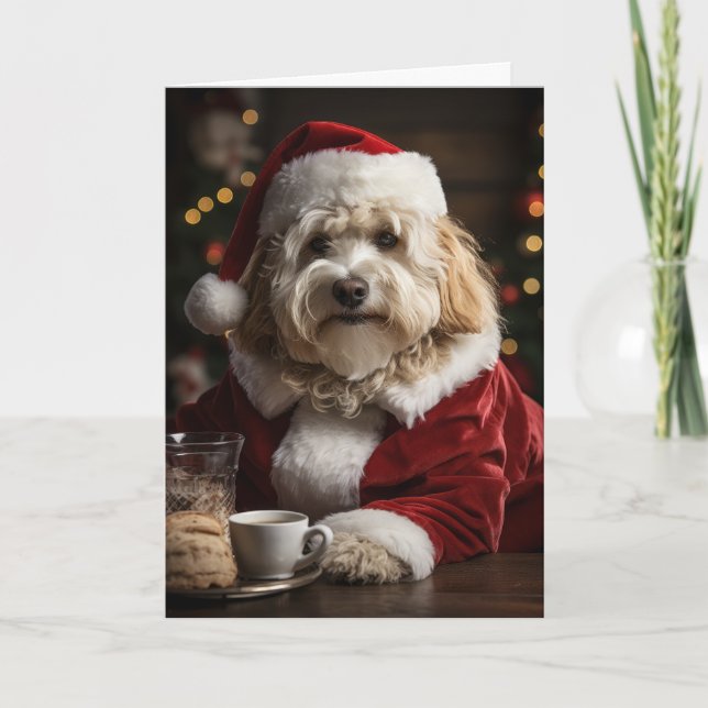 Cartão De Festividades Cachorro Doodle (Frente)