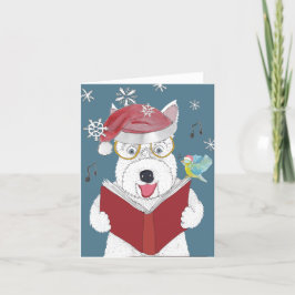 Cartão De Festividades Cachorro e pássaro