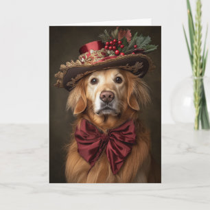 Cartão De Festividades Cachorro Elegante Vitoriano de Natal Retriever Dou