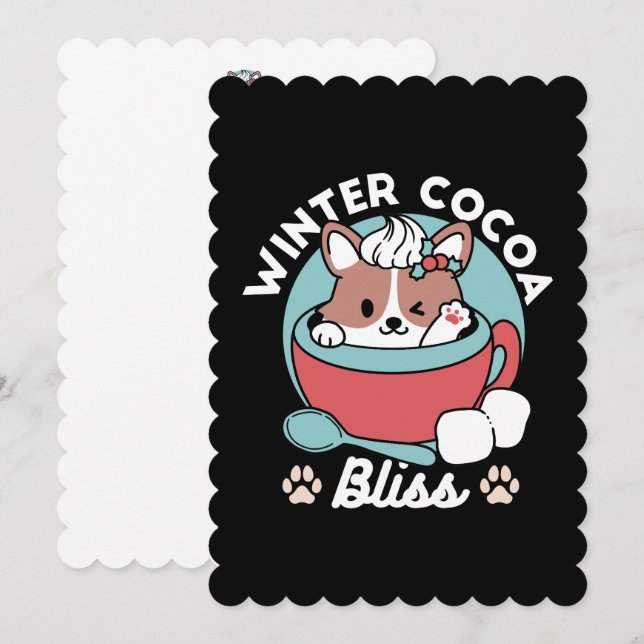 Cartão De Festividades Cachorro em Caneca Festiva para Vibrações de Feria (Frente/Verso)