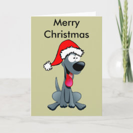 Cartão De Festividades Cachorro Engraçado da cinza