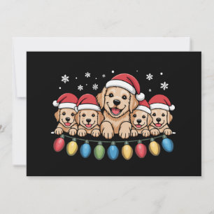 Cartão De Festividades Cachorro engraçado do Retriever Dourado do Natal