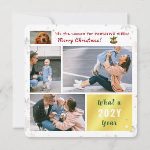 Cartão De Festividades Cachorro Engraçado Pawsitive 4 Fotografias - Letra