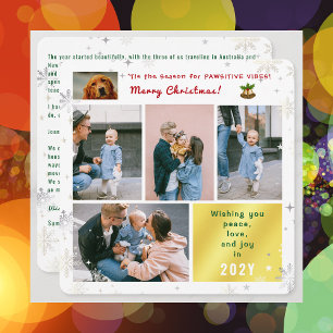 Cartão De Festividades Cachorro Engraçado Paz Ama Joy 5 Fotos Legais