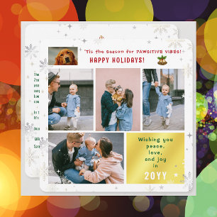 Cartão De Festividades Cachorro Engraçado Paz Amor Joy 5 Fotos Bonitas Mo