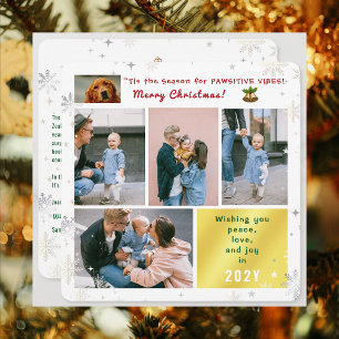 Cartão De Festividades Cachorro Engraçado Paz Amor Joy 5 Fotos Bonitas Mo