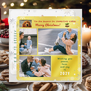 Cartão De Festividades Cachorro Engraçado Paz Amor Joy Elegante Foto do O