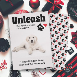 Cartão De Festividades Cachorro Engraçado Pet Filhote Foto Feliz Férias