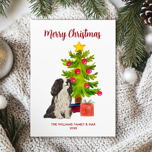 Cartão De Festividades Cachorro Espanhol Personalizado Bonito Natal