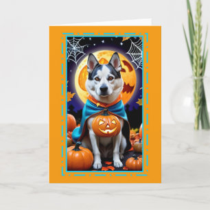 Cartão De Festividades Cachorro Feliz de Halloween Disfarçado