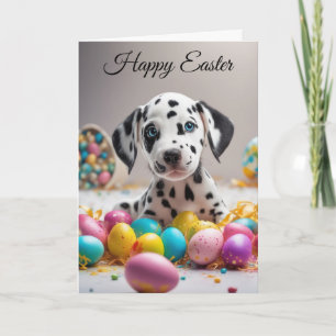 Cartão De Festividades cachorro feliz na Páscoa