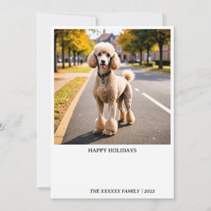 Cartão De Festividades Cachorro Fofo de Férias ao Ar Livre Poodle