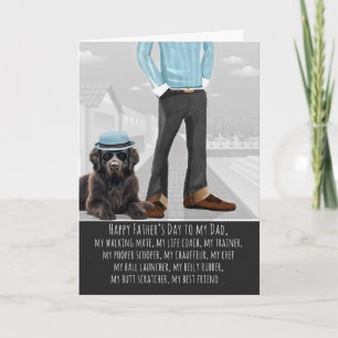 Cartão De Festividades Cachorro Fofo de Newfoundland e Papai Dia dos Pais
