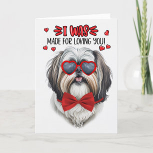 Cartão De Festividades Cachorro Fofo Shih Tzu Feito para Amar Você no Dia