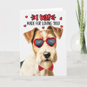 Cartão De Festividades Cachorro Fox Terrier Feito para Amar Você no Dia d
