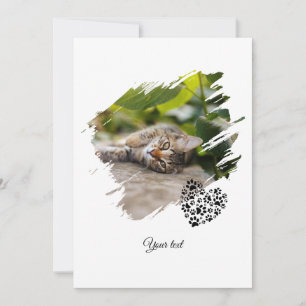 Cartão De Festividades Cachorro Gato Animal Pata Foto Personalizada Dia d