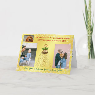 Cartão De Festividades Cachorro Gato Divertido Fofo Feliz Natal 3 Fotos D