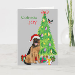 Cartão De Festividades Cachorro-German shepherd e árvore de Natal, Papais