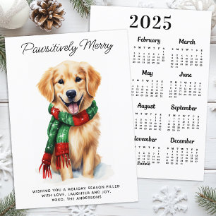 Cartão De Festividades Cachorro Golden Retriever Calendário 2026 Natal Fo