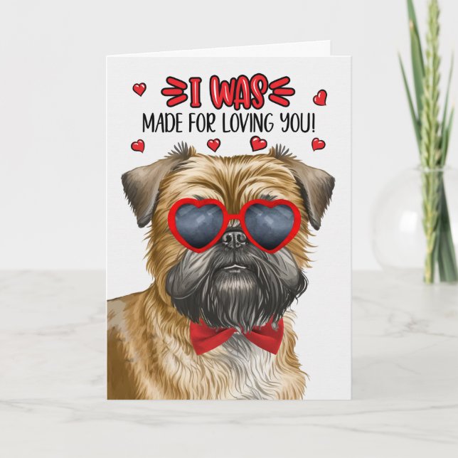 Cartão De Festividades Cachorro Griffon em Bruxelas feito por amar você N (Frente)