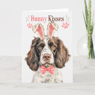 Cartão De Festividades Cachorro Inglês Springer em Bunny Ears para Páscoa