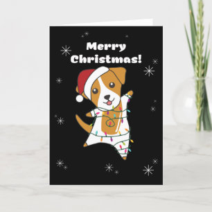 Cartão De Festividades Cachorro Jack Russel Natal Animais de Inverno Cães