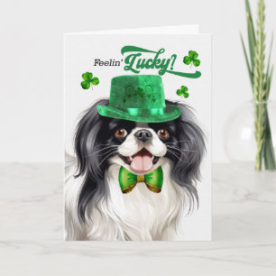 Cartão De Festividades Cachorro Japanese Chin Feliz Dia de São Patrício