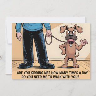 Cartão De Festividades Cachorro Mal-Humorado Desenho Animado Divertido