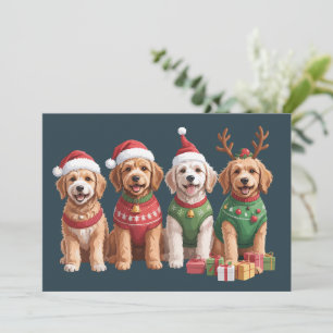 Cartão De Festividades Cachorro Natal Goldendoodle Natal Amante de Cachor