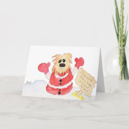 Cartão De Festividades Cachorro Papai Noel - Não Coma a Neve Amarela