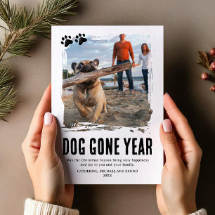 Cartão De Festividades Cachorro passou o ano - Foto do Natal