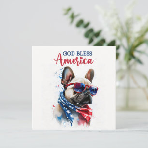 Cartão De Festividades Cachorro Patriótico - Carta do Dia 4 de Julho do B