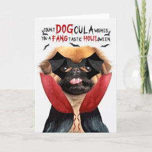 Cartão De Festividades Cachorro Pekingês Contagem Engraçada DOGula Hallow