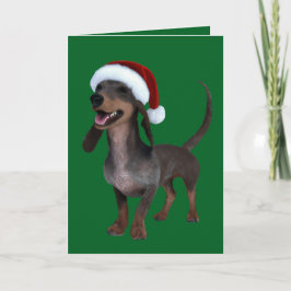 Cartão De Festividades Cachorro Salsicha Dachshund Pronto para o Natal Co