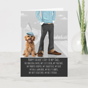 Cartão De Festividades Cachorro Stylish Labradoodle e Papai Dia dos Pais