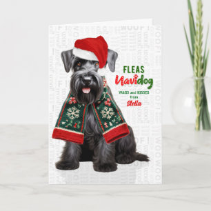 Cartão De Festividades Cachorro Terrier Escocês Engraçado Pulgas Navidog