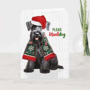 Cartão De Festividades Cachorro Terrier Escocês Piadas Pulgas Navidog Nat