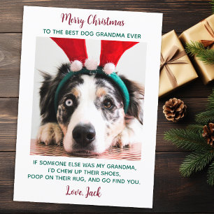 Cartão De Festividades Cachorro Vovó Engraçada Foto Personalizada de Pet 