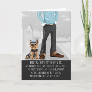 Cartão De Festividades Cachorro Yorkshire Terrier e Papai Dia dos Pais Di