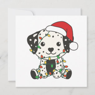 Cartão De Festividades Cachorros Cachorros Dalmáticos de inverno