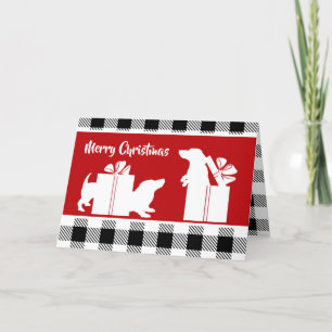 Cartão De Festividades Cachorros Dachshund de Natal
