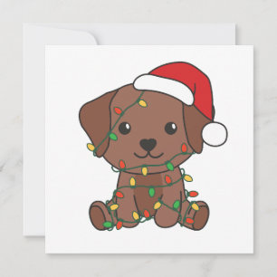 Cartão De Festividades Cachorros de inverno de inverno Labrador