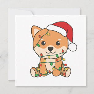 Cartão De Festividades Cachorros de inverno de Shiba Inu