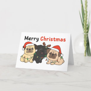 Cartão De Festividades Cachorros de Natal Cachorros Bons Felizes De Natal