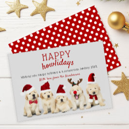 Cartão De Festividades Cachorros fofos "Feliz nativersário" Natal