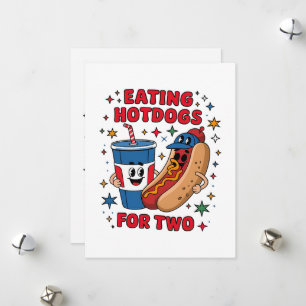Cartão De Festividades Cachorros-quentes Lindos de 4 de Julho