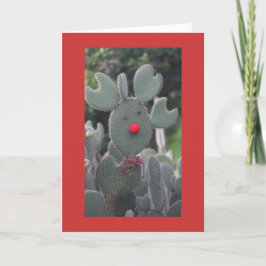 Cartão De Festividades Cacto de Rudolph