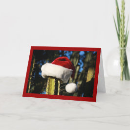 Cartão De Festividades Cacto do chapéu do papai noel