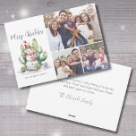 Cartão De Festividades Cactus Snowman Foto Feliz Natal<br><div class="desc">Cartão de Férias Horizontal de Natal Feliz Cactus Snowman. Adicione uma reviravolta festiva às suas cartões de natal com este design branco com um boneco de neve cacto a aquarelas cercado por cactos e suculentos verdes, todos adormecidos com luzes de férias coloridas. O trabalho de arte lúdico inspirado no deserto...</div>