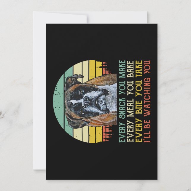Cartão De Festividades Cada lanche que você faz um cachorro boxinho engra (Frente)